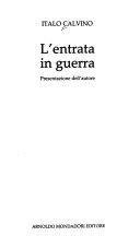 Copertina  L'entrata in guerra