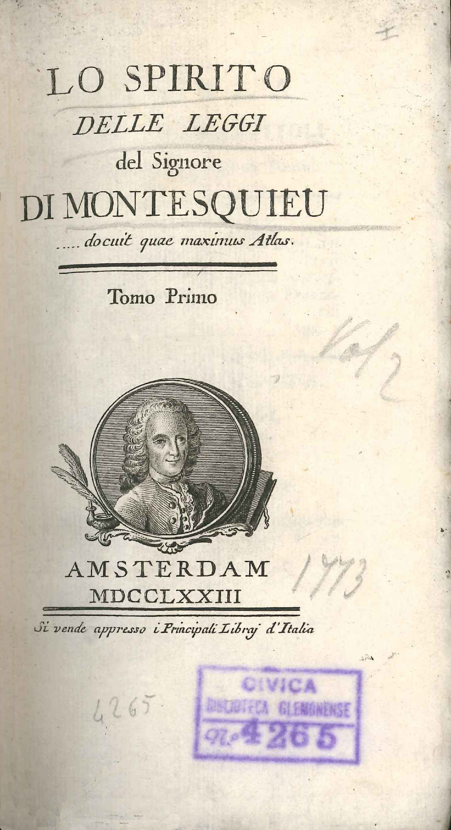 Copertina  Lo spirito delle leggi