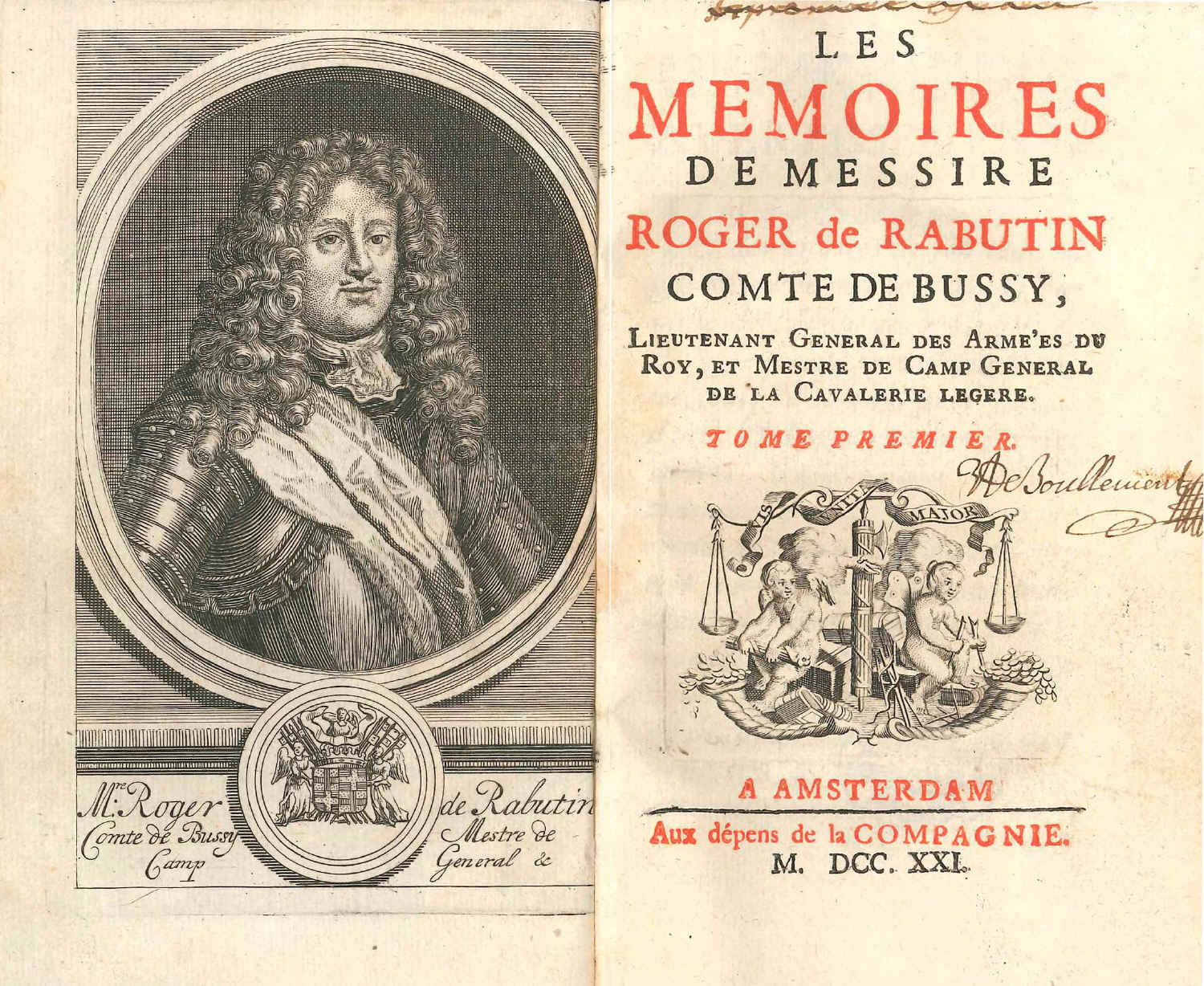 Copertina  Les memoires de messire Roger de Rabutin comte de Bussy ...