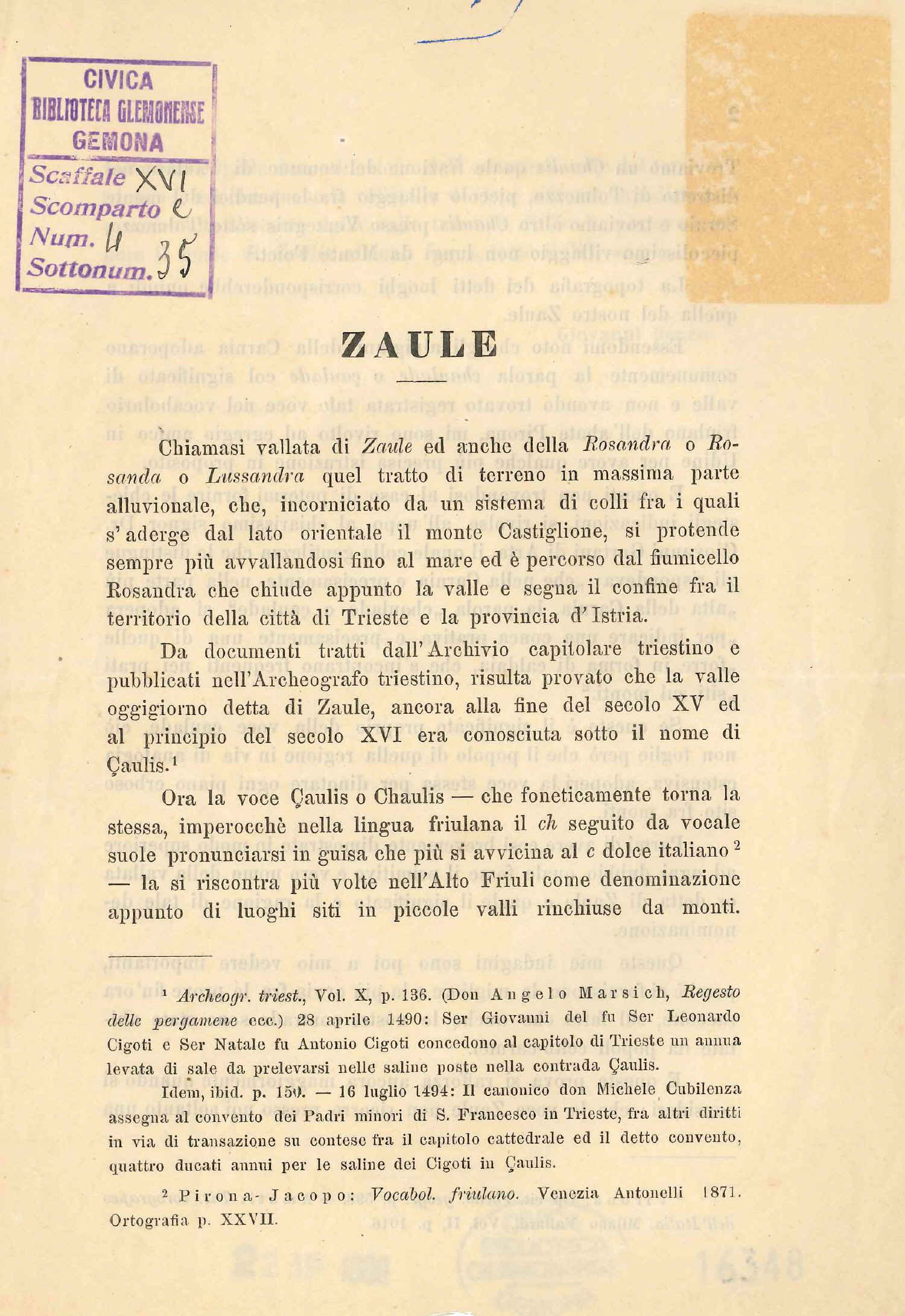 Copertina  Zaule